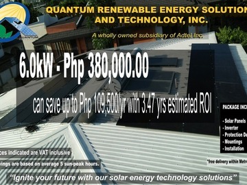 Selling: 6.0kW Grid-tie Solar PV Package